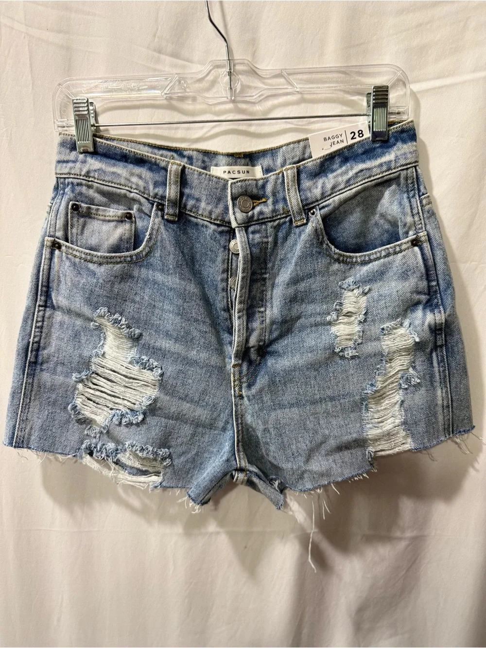 PacSun Light Blue Distressed Denim Jean Shorts